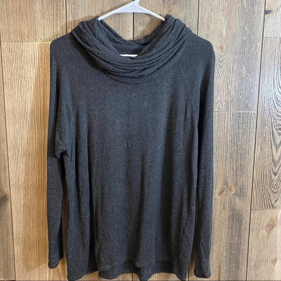LOU & Grey Cozy Cowl Neck Dark Gray Top Size Small - Picture 1 of 3